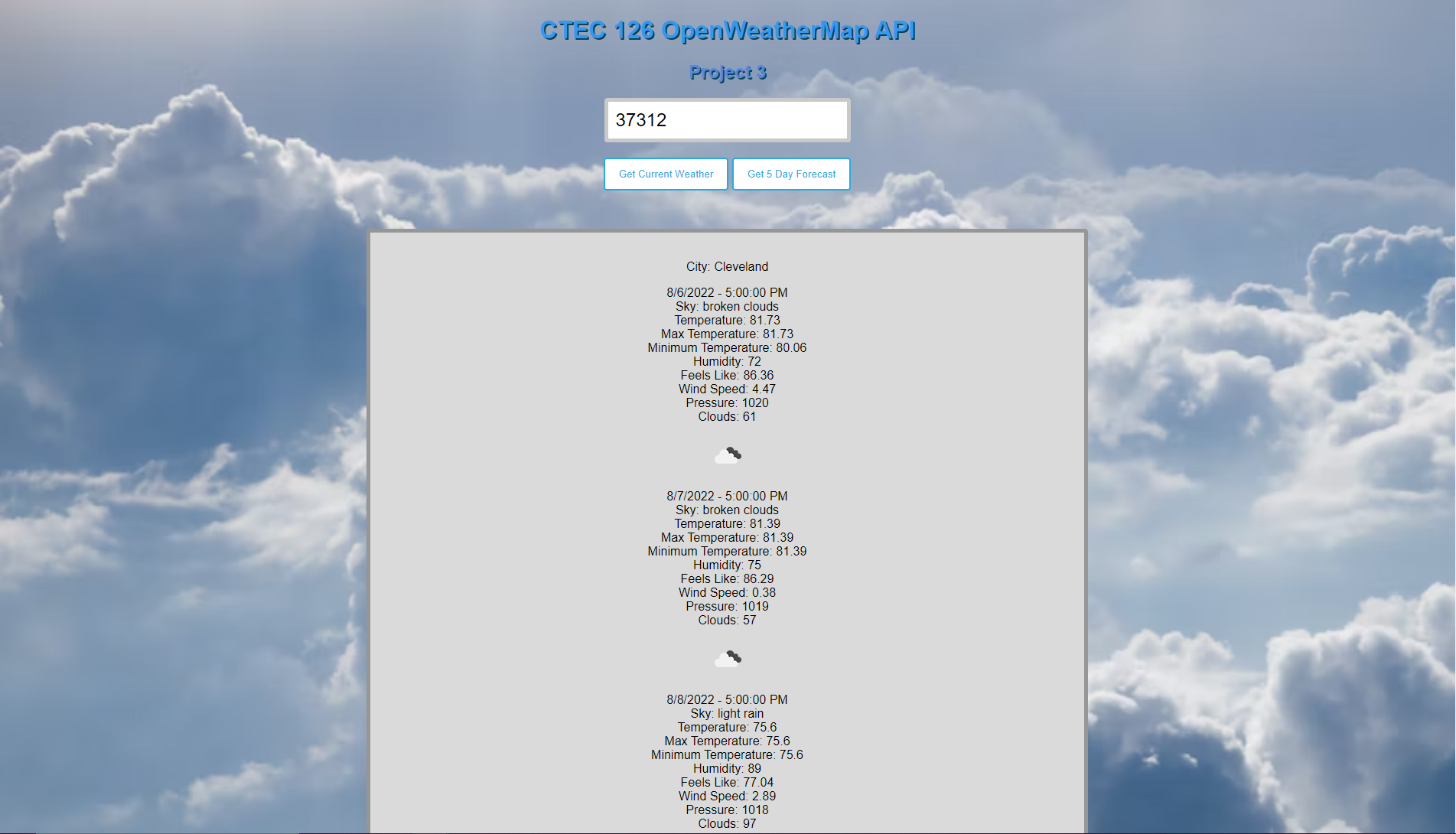 Open Weather Map preview